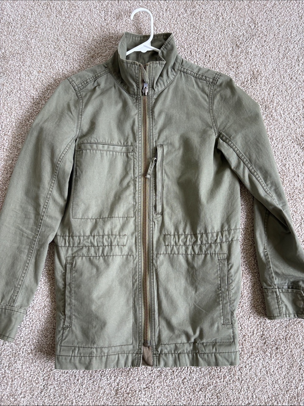 Men's Olive Utility Zip-Front Jacket